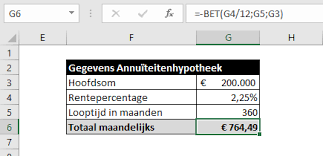 berekening hypothecaire lening