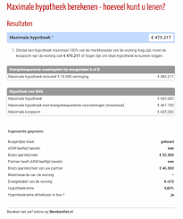 bereken maximaal hypotheek